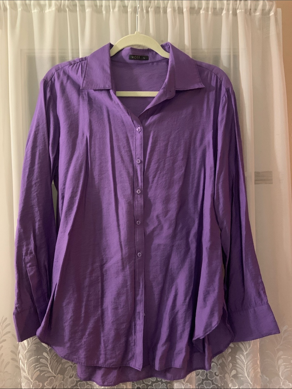 MOTF Violet Button-Front Blouse